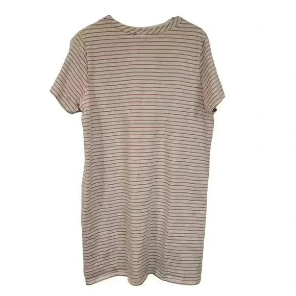 Buffalo David Bitton Women's Ivory/Rose Cotton/Poly Knit T-Shirt Dress - Picture 5 of 10